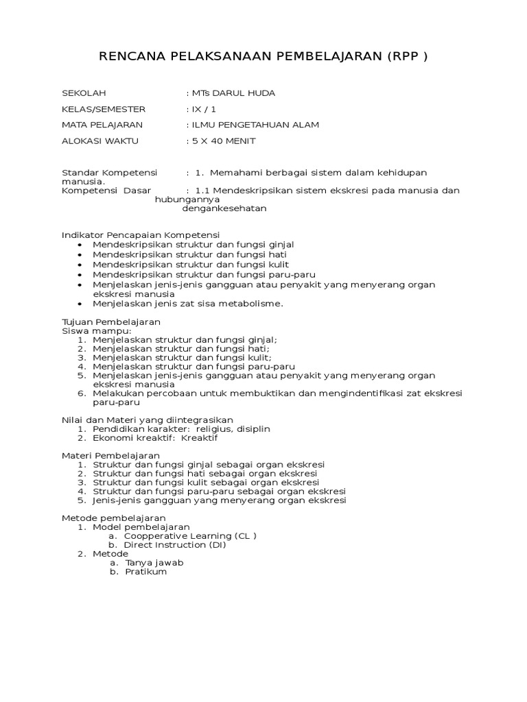 Contoh RPP | PDF