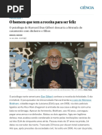 O homem que tem a receita para ser feliz _ Ciência _ EL PAÍS Brasil