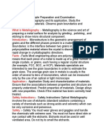 Metallography: Objective