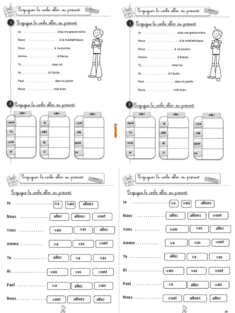 Exercice Verbe Aller Au Présent Ce1 Pdf Exercices Aller Present BDG 2016 | PDF