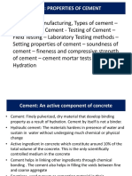 Unit I: Properties of Cement