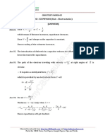 A o C D D: Cbse Test Paper-05 CLASS - XII PHYSICS (Unit - Electrostatics) (Answers)