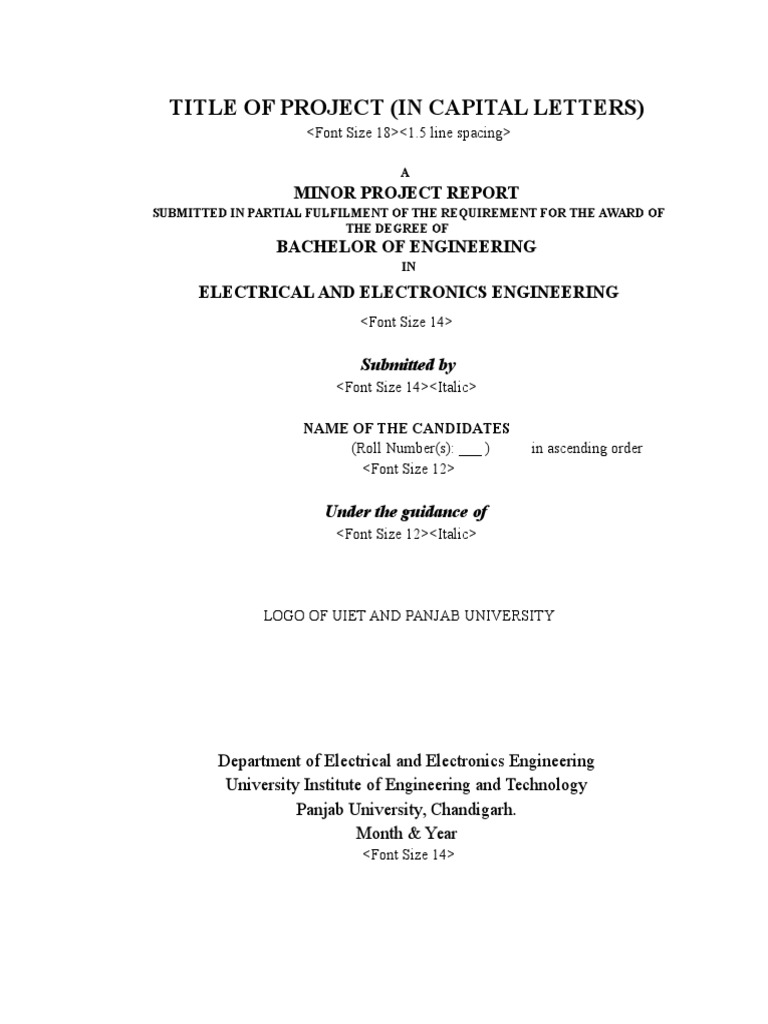 Engineering Project Report Guide | PDF | Technology & Engineering
