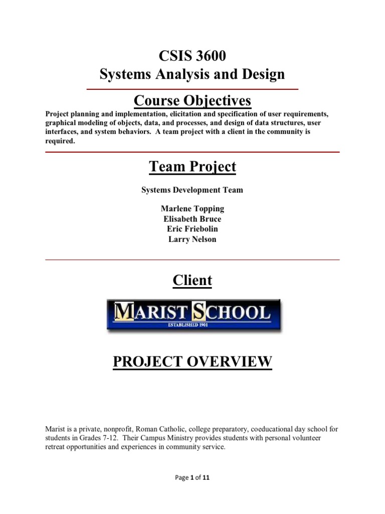 Systems Analysis and Design Example Project PDF | PDF | Architect ...