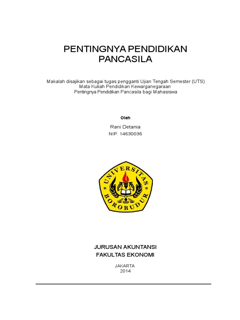Pentingnya Pendidikan Pancasila