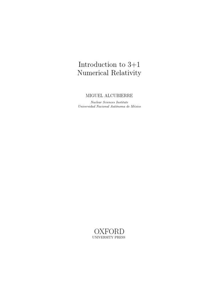 Introduction To 3 1 Numerical Relativity Pdf Differential Form