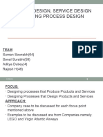 Product Design, Service Design Including Process Design