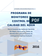 Programa de Monitoreo y Control de Calidad Del Agua 2016
