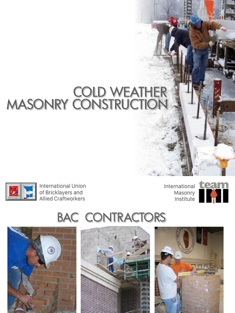 Cold Weather Masonry Construction PDF Mortar (Masonry) Concrete
