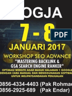 Pelatihan SEO GSA Search Engine Ranker Jogja 2017