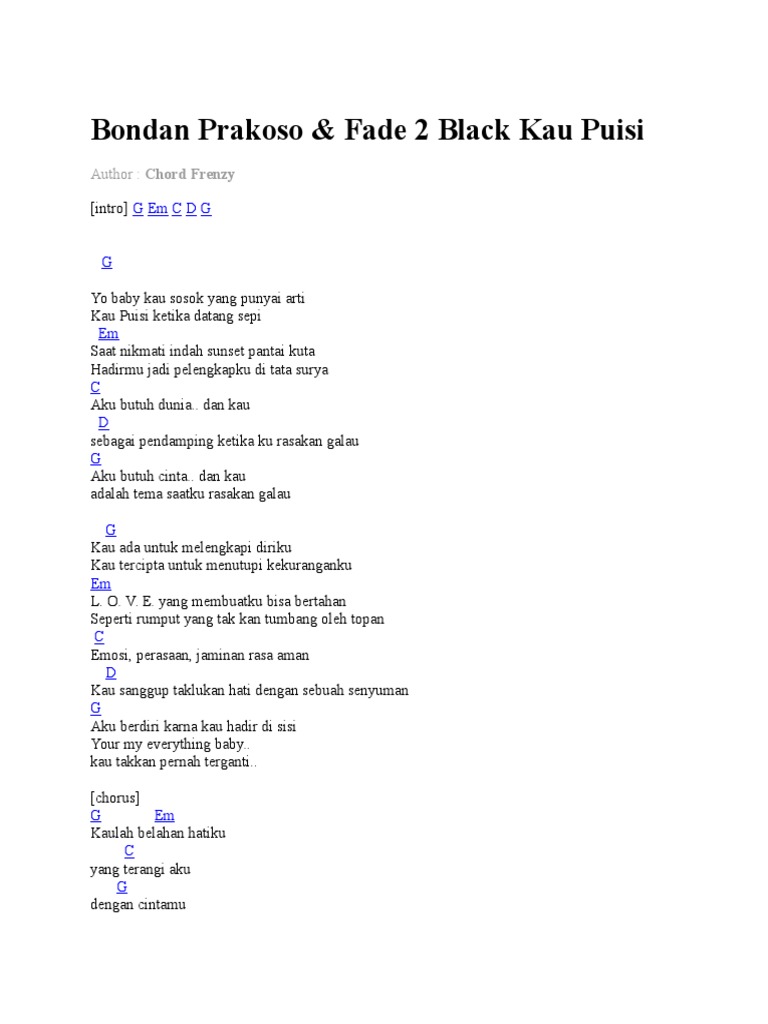 Bondan Prakoso Kau Puisi Docx