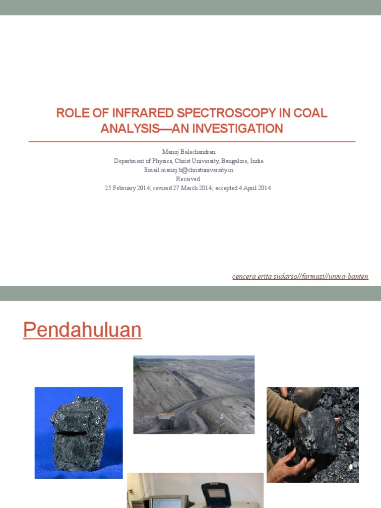 Role of Infrared Spectroscopy in Coal | PDF