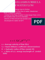 Hazen-Williams Formula For Water Flow