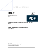 Itu-T: Focus Groups: Working Methods and Procedures
