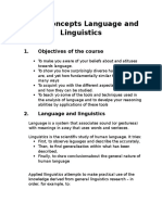 Basic Concepts of Language and Linguistics