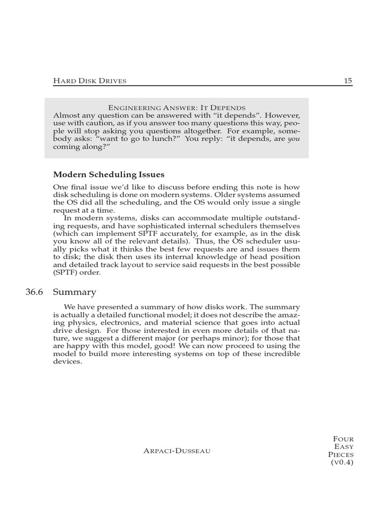Modern Hard Disk Drive Scheduling | PDF | Computers