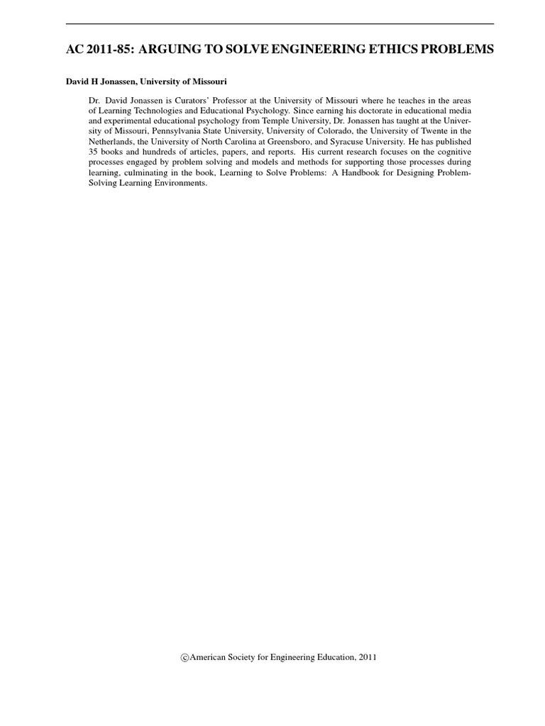 Engineering Ethics Problem Solving | PDF | Experiment | Engineering