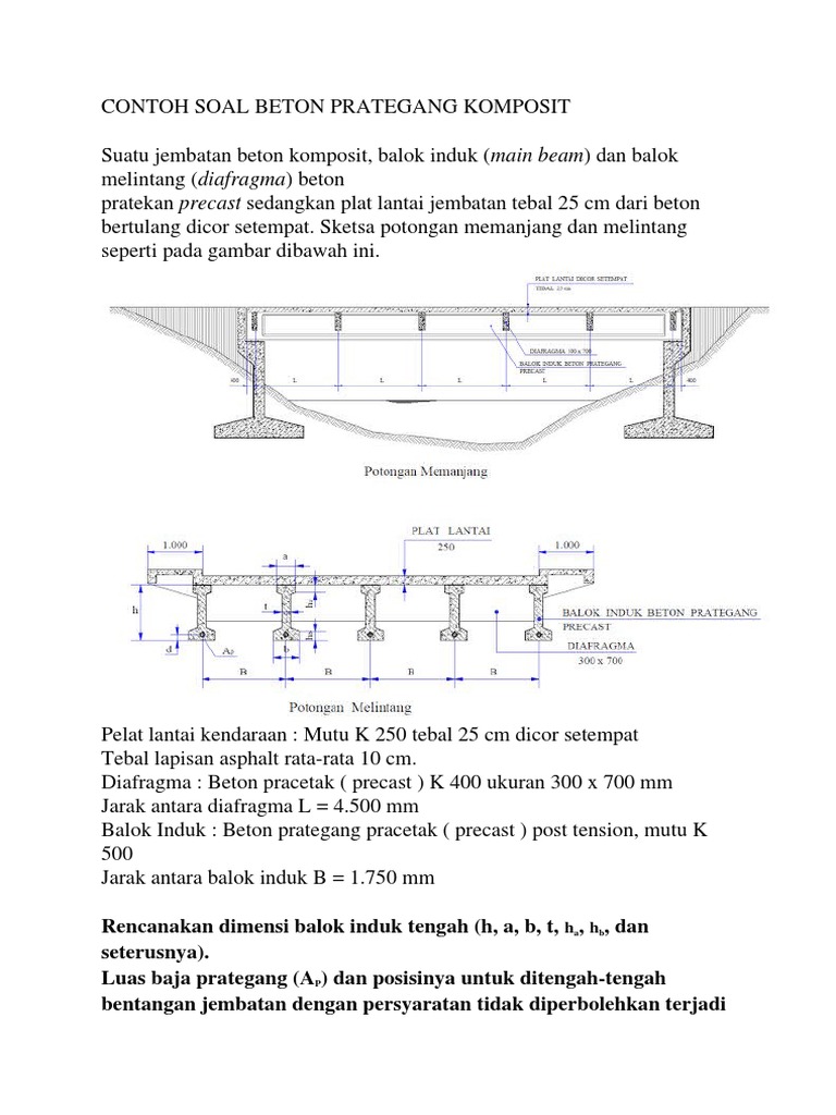 Contoh Soal Dan Penyelesaian Beton Prategang - Berbagi Contoh Soal