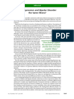 Are Depression and Bipolar Disorder The Same Illness?: Editorial