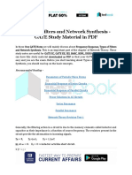 Types of Filters and Network Synthesis - GATE Study Material in PDF