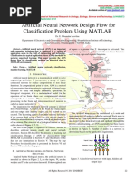 Artificial Neural Network Design Flow For Classification Problem Using MATLAB