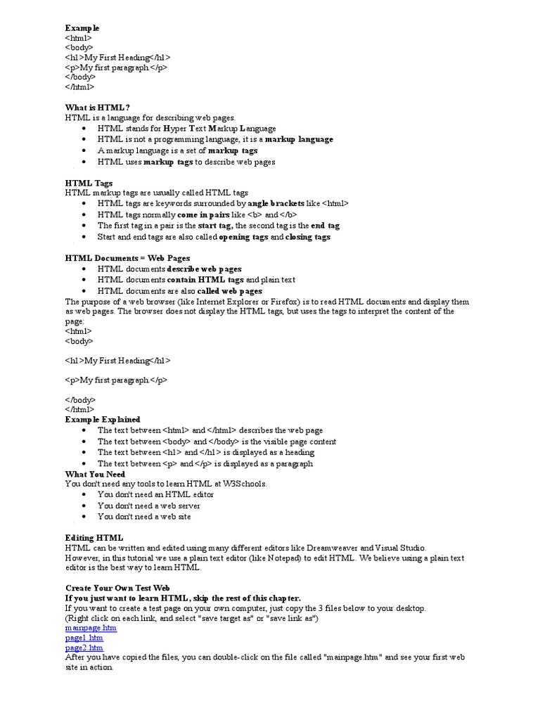 Example: Mainpage - HTM Page1.htm Page2.htm | Download Free PDF | Html ...