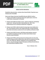 Tata Urutan Upacara, Ikrar Santri Dan Teks Resolusi Jihad Nu