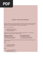 Parallel Structure Worksheet