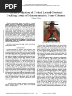 On The Evaluation of Critical Lateral Torsional Buckling Loads of Monosymmetric Beam Columns