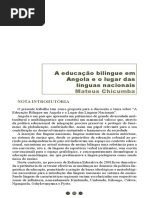 A Educação Bilingue Em Angola
