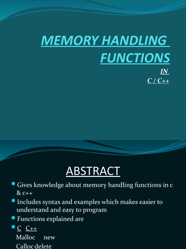 Memory Management in C/C++ Functions | PDF | Software Development ...
