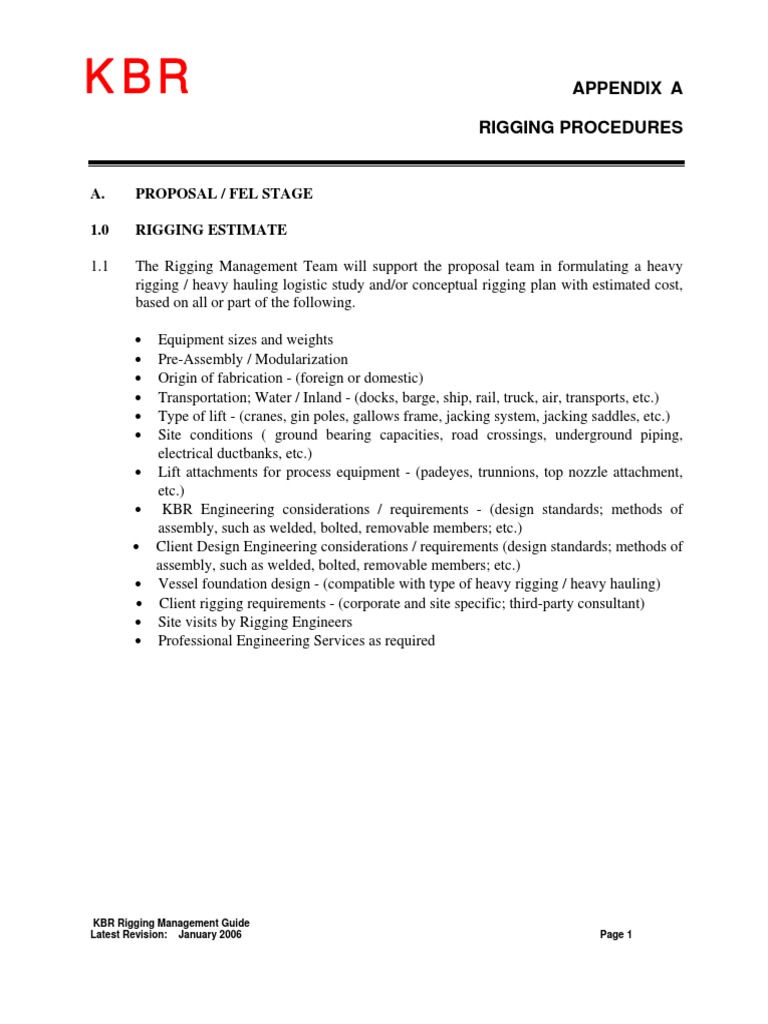 A. Proposal / Fel Stage 1.0 Rigging Estimate | PDF | Home & Garden
