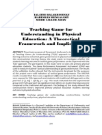 Teaching Game For Understanding in Physical Education: A Theoretical Framework and Implication