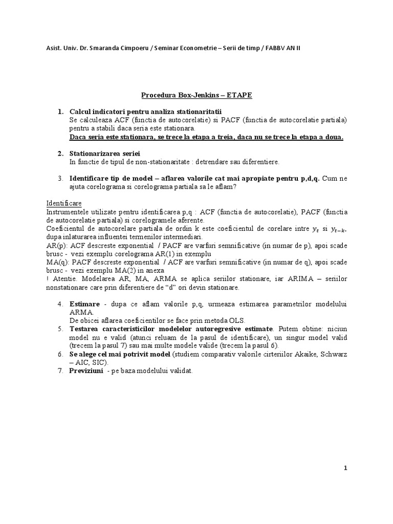Metodologia Box Jenkins | PDF