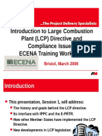 Introduction To Large Combustion Plant (LCP) Directive and Compliance Issues. ECENA Training Workshop