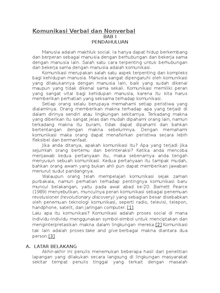 Komunikasi Verbal Dan Nonverbal