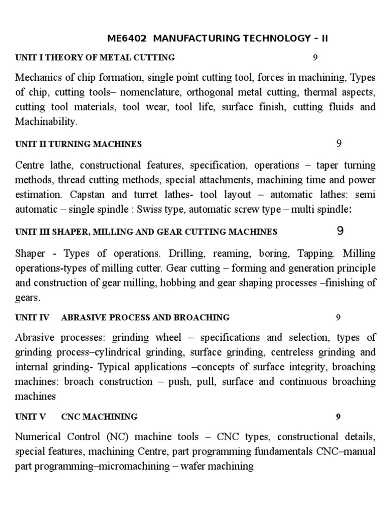 Manufacturing Tech for Engineers | PDF