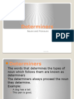 Determiners: Nouns and Pronouns