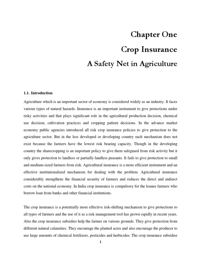 Crop Insurance PDF Crop Insurance Agriculture