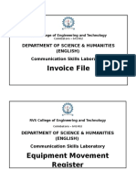 Invoice File: Department of Science & Humanities (English) Communication Skills Laboratory