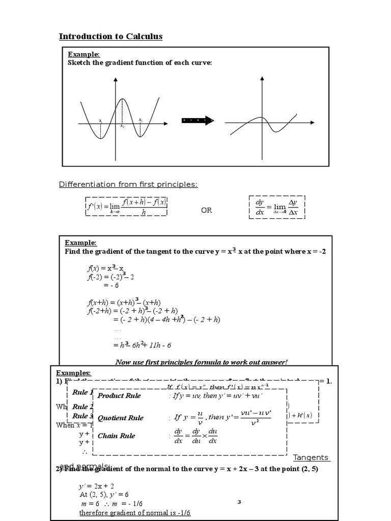 Calculus: Tangents and Normals | PDF | Tangent | Mathematical Concepts