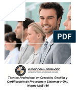 Técnico Profesional en Creación, Gestión y Certificación de Proyectos y Sistemas I+D+I. Norma UNE 166