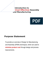 Introduction To Design For Assembly and Manufacturing: (Cost Effective)