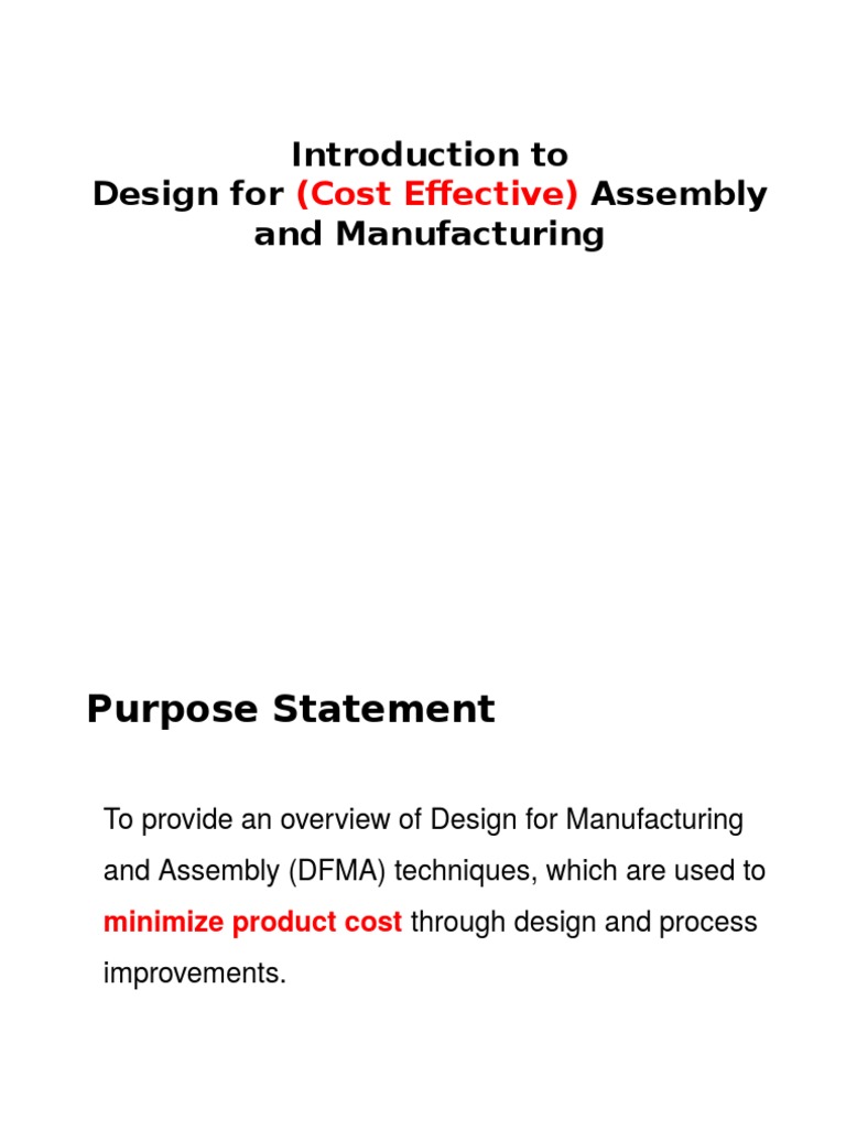 Overview of Design for Assembly Techniques | PDF | Screw | Industries