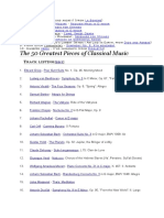 The 50 Greatest Pieces of Classical Music: Rack Listing