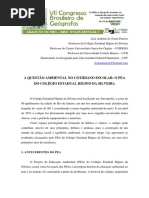 A Questão Ambiental No Cotidiano Escolar- o Pea Do Colégio Estadual Higino Da Silveira