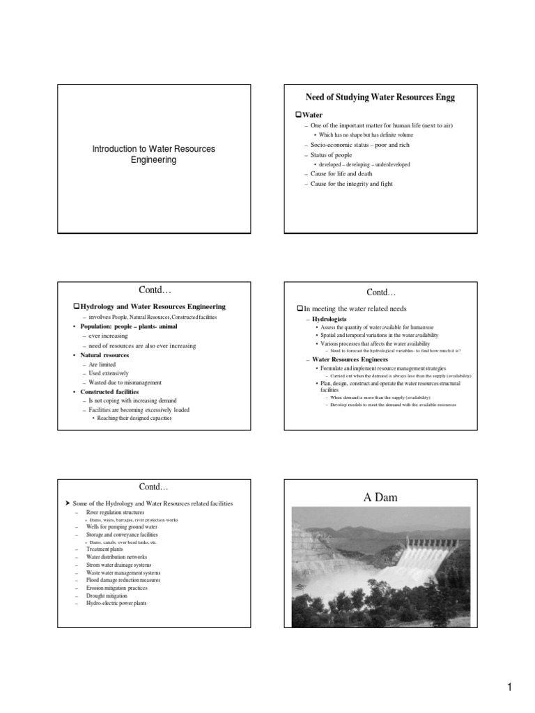 Introduction To Water Resources Engineering Contd PDF Water Resources Hydrology