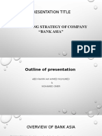 Presentation Title: Marketing Strategy of Company "Bank Asia"