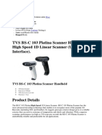 TVS BS-C 103 Platina Scanner Handheld High Speed 1D Linear Scanner (USB Interface)