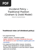 Dividend Policy - Traditional Position